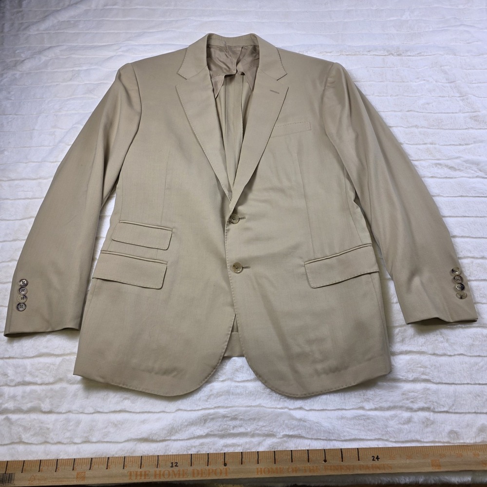 Ralph Lauren Purple Label Gabardine Kent Wool Suit Jacket Mens 42S Beige $2,695